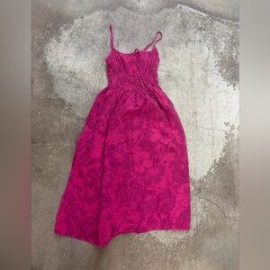 GAP maxi milkmaid gauze floral Vibrant Pink Dress